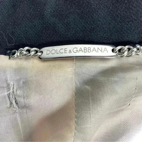 Dolce & Gabbana Virgin Wool Cropped Double Breasted Black Jacket Size IT 42 US 6 - Picture 5 of 12